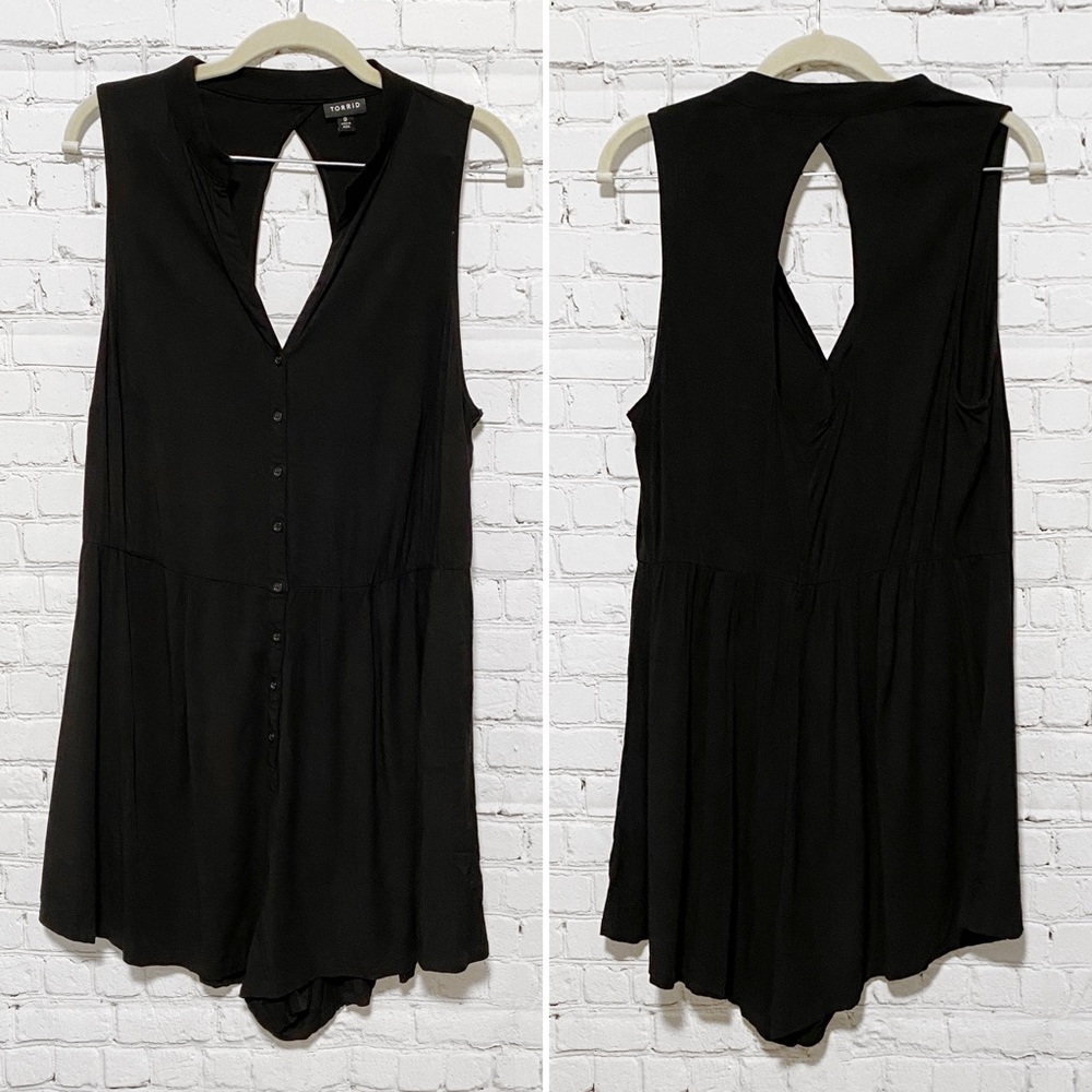 Torrid Black Button Front Romper